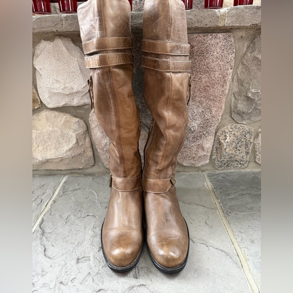 MIZ MOOZ Women's Kellen Brown Leather Knee High Boots Faux Fur Lined Zip Up - Picture 7 of 11